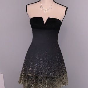 Black with Gold Splash Cocktail dress